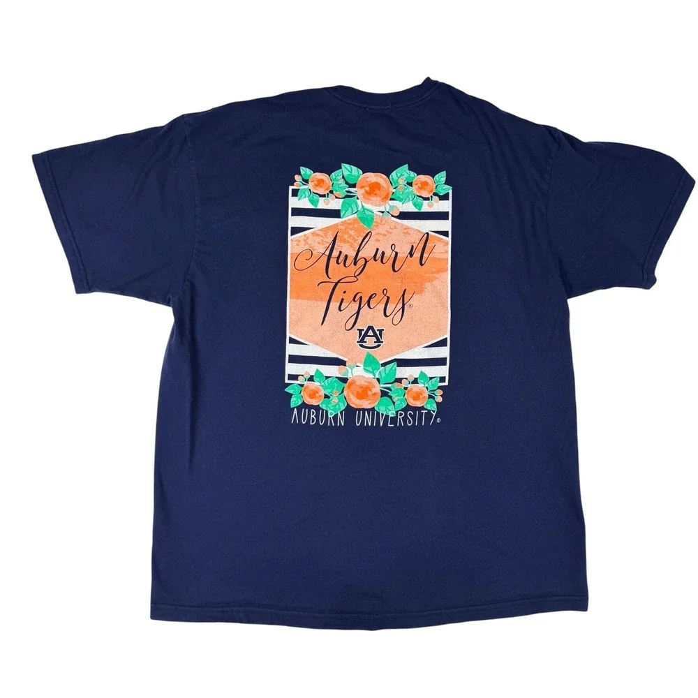 Gameday Couture Auburn Tigers T-Shirt Women XL Navy Blue Good Floral Graphic Tee - Picture 4 of 7